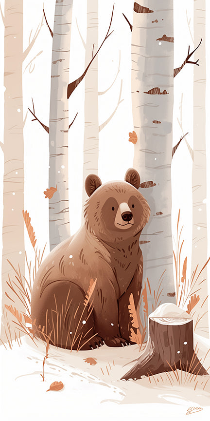 Bear in the Winter Trees