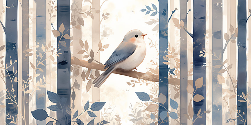 Bluebird Among the Trees