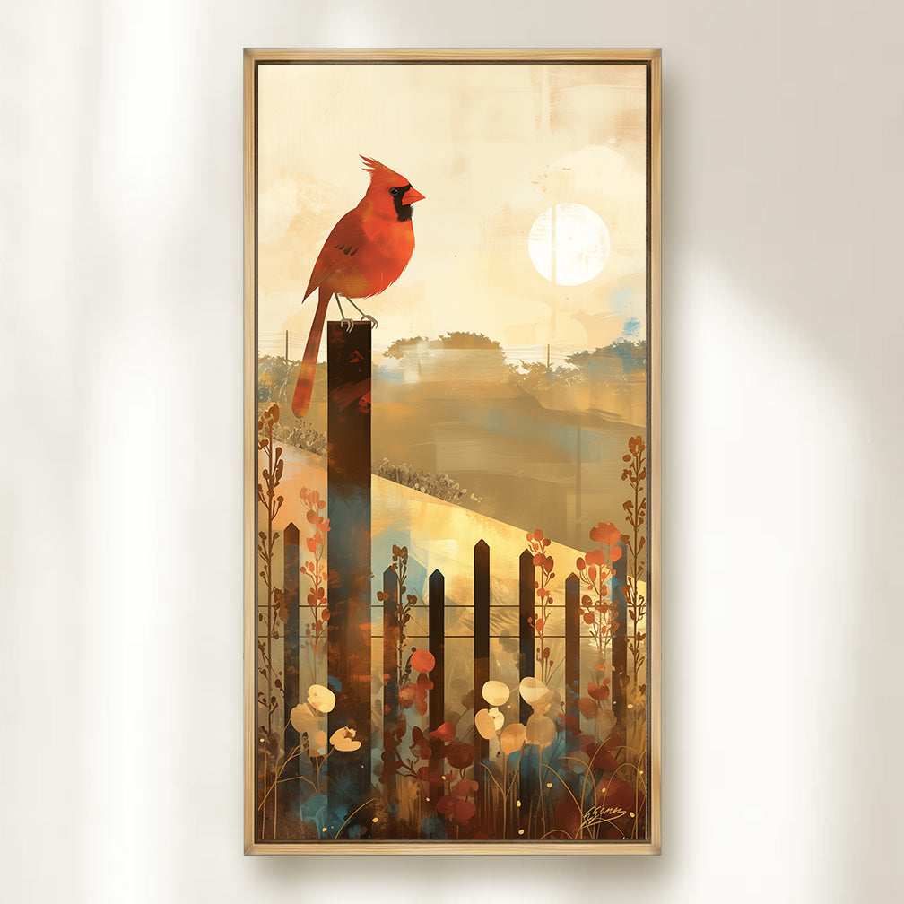 Cardinal on a Fence